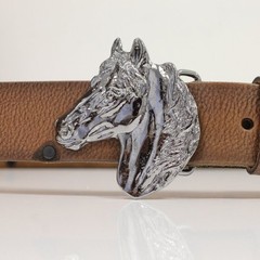 Masculine Horse Head Belt Buckle Gunmetal – Biker & Rock Style