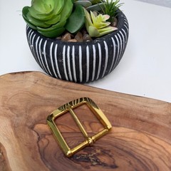 Unbranded Belt Buckle Men Gold Rectangular Polished Classic Minimalist 2 x2&Prime;