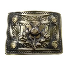 Scottish Antique Kilt Buckle – Thistle Knot Design | Classic Scottish Accessory