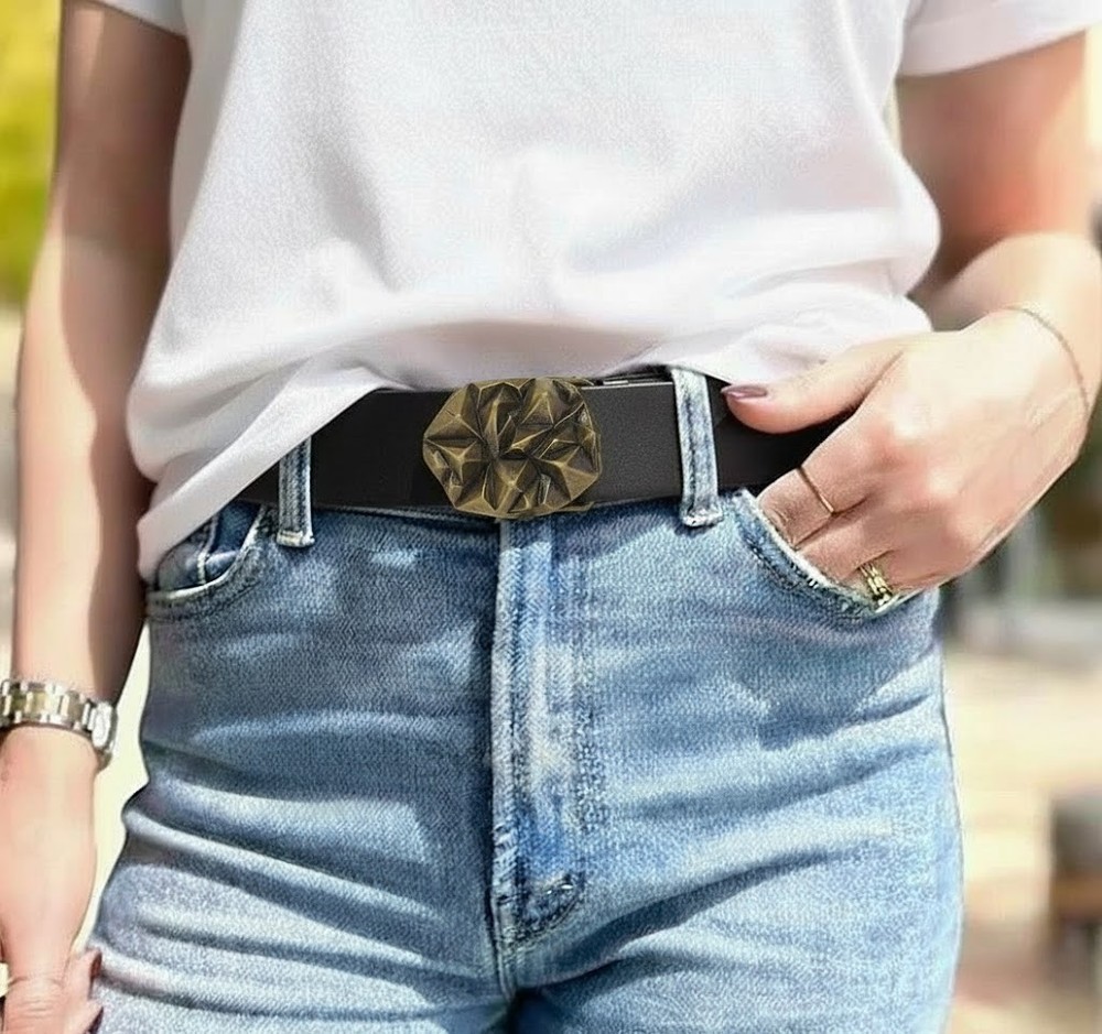 Punk Style Pyramid Textured Belt Buckle in Antique Copper, Craft Interchangeable Buckle