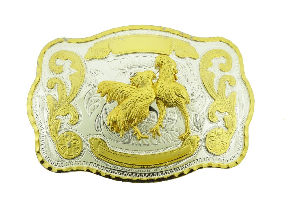 Men Women Roosters Belt Buckle Western Cowboy Cowgirl Gold silver Metal Texas