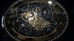 Crumrine Western Oval BULL RIDER Belt Buckle c02160