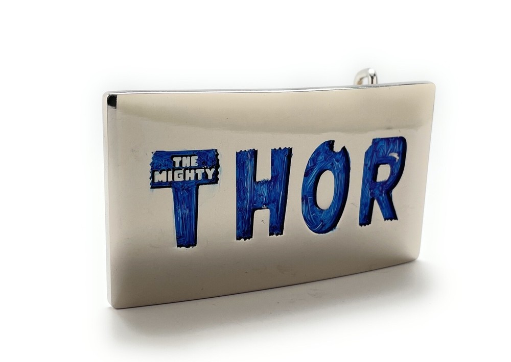 Belt Buckles Thor Silver Blue Enamel Edition Marvel Comics Silver Platted New