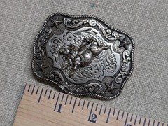 vintage NOCONA belt buckle RODEO metal steel WESTERN cowboy BULL RIDER