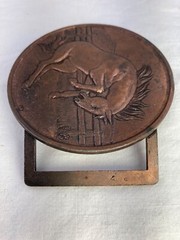 Bucking Bronco Western Belt Buckle Vintage Solid Metal 3&Prime; Unbranded