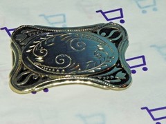 YOUTH WESTERN BELT BUCKLES METAL ONE GOLD TONE ONE SLIVER AND BLACK (2) L@@K