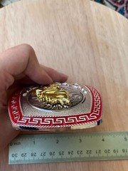 Western Buckle Gold Silver Red Horse Head Buckle Cowboy 2 » Hebillas Vaqueras