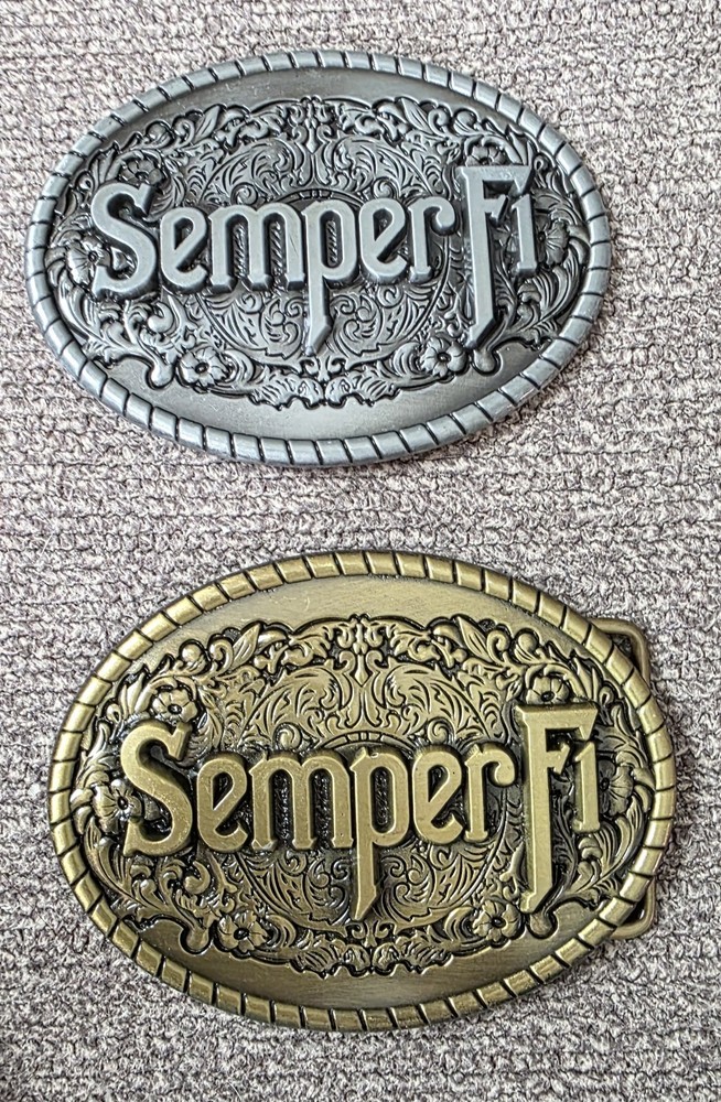 Marine Corps USMC Semper Fi Military Belt Buckle Oval Metal Men choose color