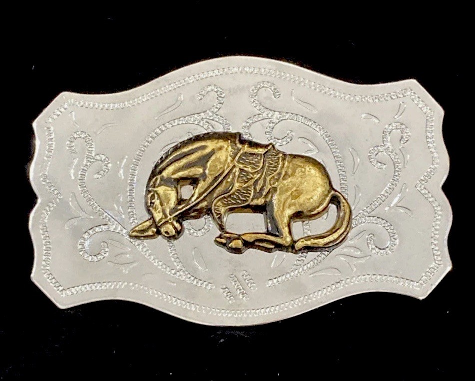 Vintage Western Cowboy Rodeo Horse Belt Buckle – Made in Hong Kong Unbranded