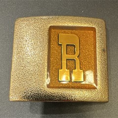 Lee Gold Tone Rectangular Logo Belt Buckle Raised R, Fits 1.5in Belt. 863