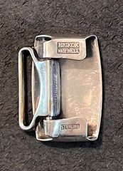 HICKOK 925 Sterling Silver Antique Art Deco « M » Initial Belt Buckle USA in Box