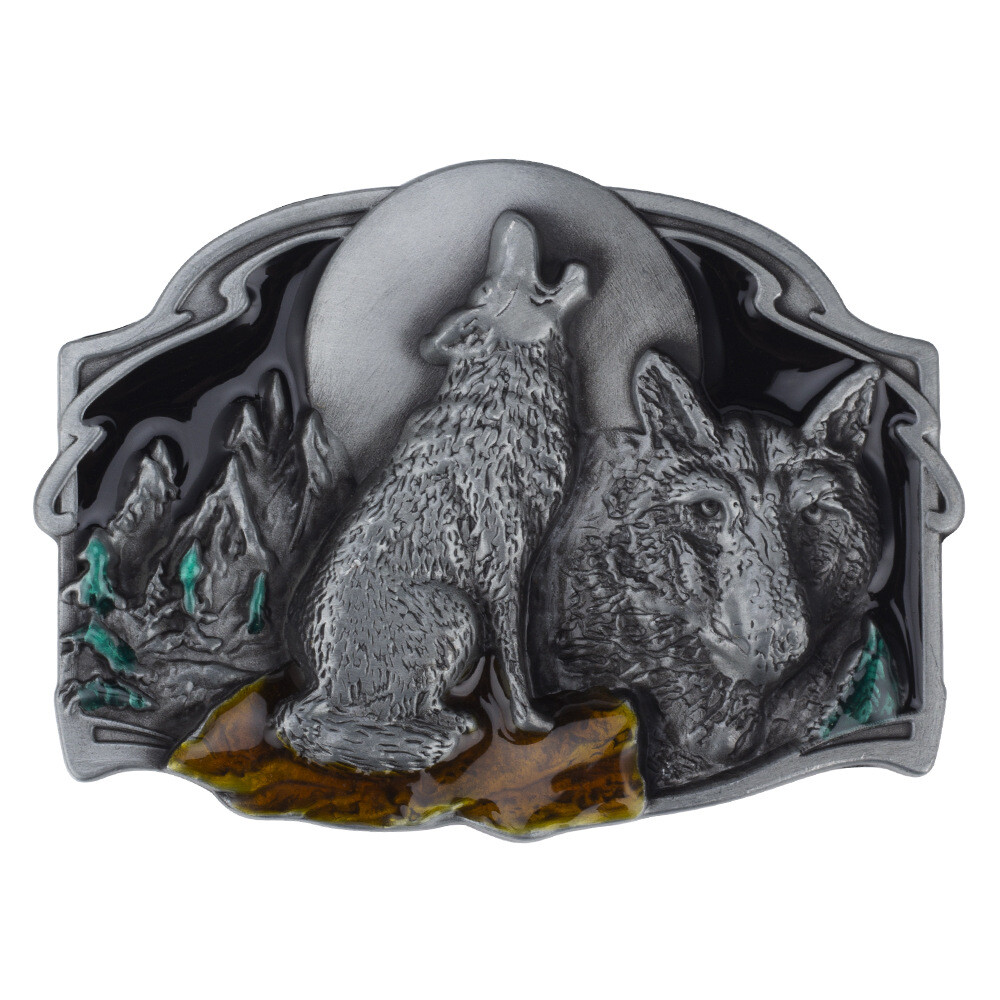 Wolf belt buckle for men&rsquo;s Western cowboy motorcycle riding