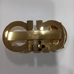 Ferragamo Men&rsquo;s Gold Double Gancini Copper Belt Buckle fits 3.4cm wide Belts