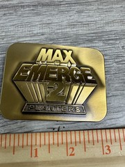 Vintage John Deere Belt Buckle Mens Gold Tone Max Emerge 2 Planters 1987 80s