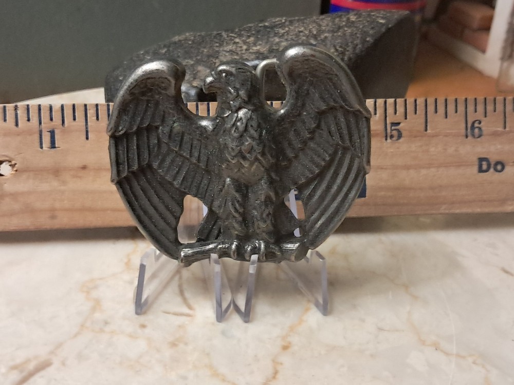Vintage 80s AVON Perched Eagle Thick Metal Belt Buckle