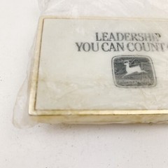 Vintage John Deere Leadership You Can Count On Metal Tile Rectangle Belt Buckle
