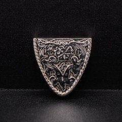 Western Cowboy Silver Flower Engraved Belt Pin Buckle 3pc/Set Fits 1-1/8&Prime; Strap