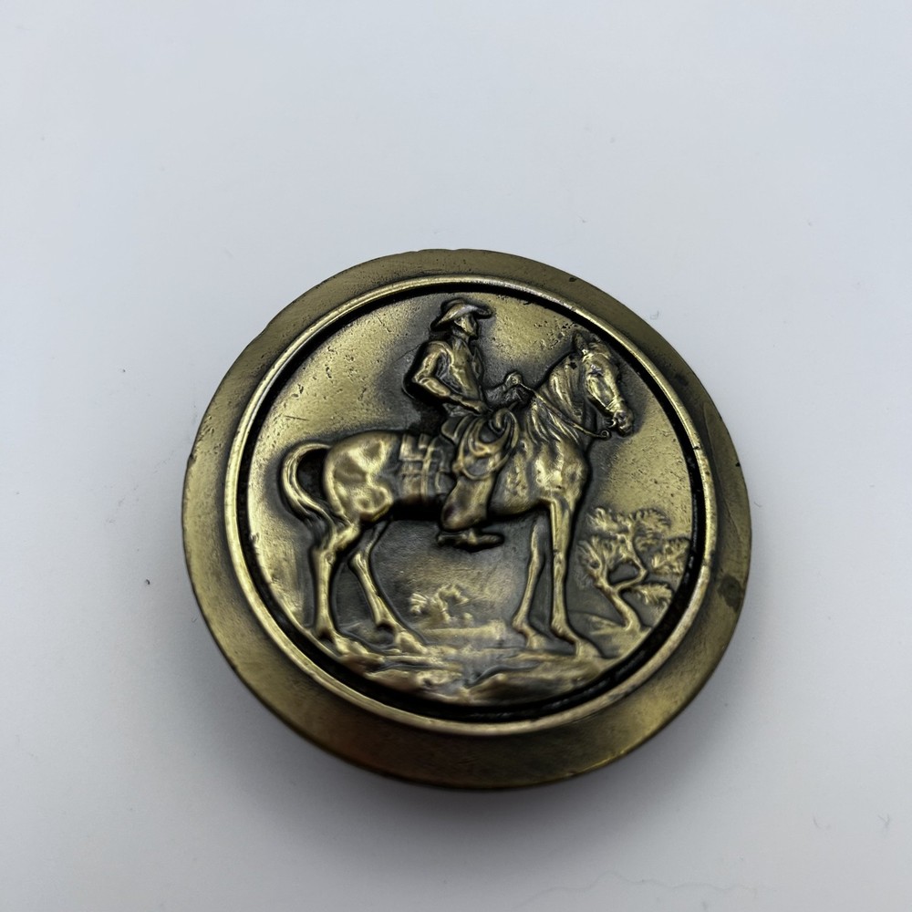 Great American Buckle Co Limited Ed Belt Buckle Cowboy on Horse Vintage 1977