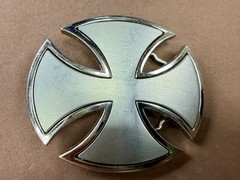 Maltese Celtic Iron Cross Gothic Punk Biker Vibe Cutout Outlined Belt Buckle