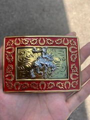 Western Buckle Gold Silver Red Horse Rider Cowboy Fit 2 » Hebilla Vaquero