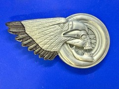 Eagle Skull Motorcycle Wheel Chopper Biker&rsquo;s Rider&rsquo;s Figural Cutout Belt Buckle