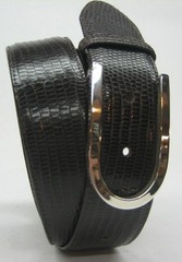 STERLING SILVER 925 SOLID SUZY BUCKLE.WITH GENUINE LIZARD 1.5&Prime; BELT MADE IN USA