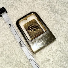 Vintage Gold S Logo 1&Prime; Belt Buckle Made in Italy DIY Leathercraft Hardware 90s