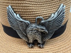 Antiqued Silver Retro Eagle Western Belt Buckle