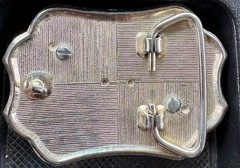 Men’s Western Silver Tone Metal Floral Belt Buckle Red Stone Fits 1.5 in