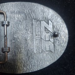 Cowboy Longhorn Cattle Pewter Belt Buckle Vintage Zee Series Award Design Medal