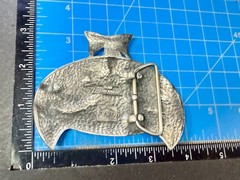 Cute Kitty Cat Head with Bowtie Clear Rhinestone Eye Belt Buckle by Heavy Metal