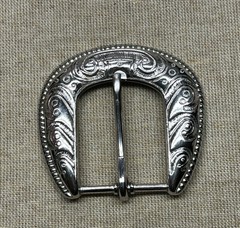 Lot 3 Western Vintage Style Engraved Belt Buckles Silver Tone Floral Scroll
