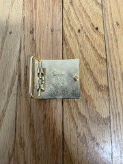 VTG 70s LEE Jeans Metal “M” Initial Belt Buckle Alphabet Letter Gold Tone Enamel