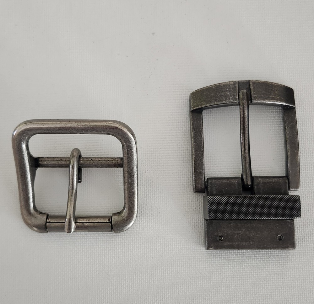 2 Plain Belt Buckle, Silver Color; Brass Color, Excellent Condition, 1.75&Prime; Belt