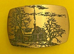 NEW BRASS BELT BUCKLES -With etched designs -some 2 1/2&Prime; Round & 3 1/4 x 2&Prime; Oval