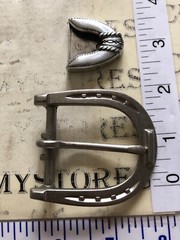 Vintage Western /CASUAL/DRESS Metal Belt Buckle AND END TIP MADE IN USA NEW