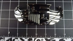 Collectible BRIGHT Finish STAINLESS STEEL Belt Buckle « LADY » BLACK ENAMEL