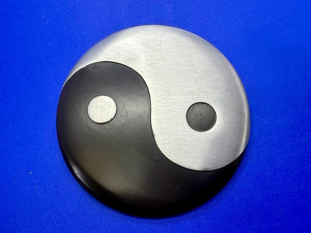 Yin Yang Symbol Chinese Philosophy Duality New Grey & Black Color Belt Buckle