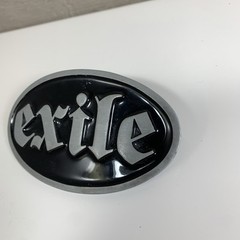 EXILE CYCLES Black Gloss Belt Buckle 4” x 2-3/8”