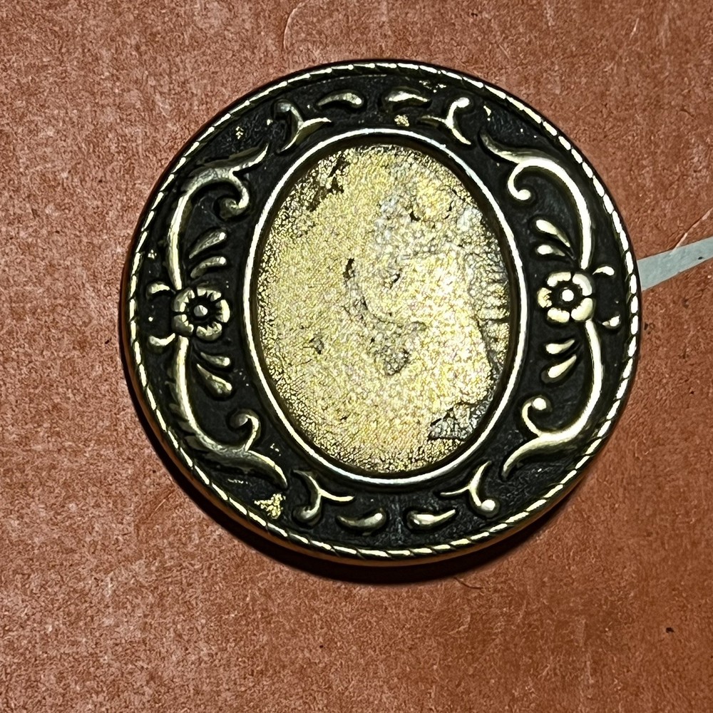 VTG Ornate Floral Filigree Gold Tone Round Belt Buckle Western Boho 2.25&Prime; B21