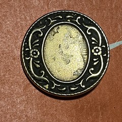 VTG Ornate Floral Filigree Gold Tone Round Belt Buckle Western Boho 2.25&Prime; B21