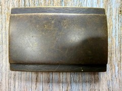 Rustic Simple Plain Textured Border Brass Tone Rectangular Belt Buckle