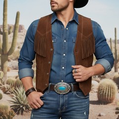 Men Silver Metal Buckle Native Ethnic Oval Turquoise Blue Jeans Pant Casual Look
