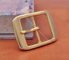 Heavy Duty Real Solid Brass Center Bar Pin Belt Buckle Fits 40mm Leather Strap