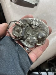 Eagle Biker Belt Buckle, Silver Metal, Post and Loop Attachment, 1982