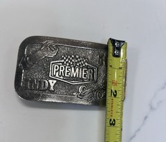 Vintage Silver Indy 500 Belt Buckle Premier The Great American Buckle Co Racing