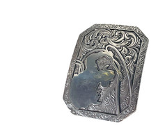 Nocona Mens Belt Buckle 3.75 x 2 in Cowboy Roper Western Rodeo Silver 1.5