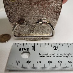 Vtg NOS Silver Dollar Coin Gem Stone Holder Bezel Belt Buckle Black Inlay Empty