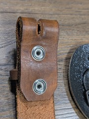 Vintage ~ John Wayne Hand Tooled Leather Belt w/ Solid Brass JW American Buckle