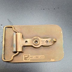 McJunkin Bronze Industrial Metal Clamp Closure Rectangular Logo Belt Buckle
